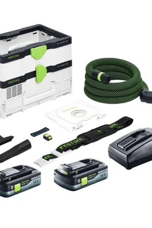 Prix Cassé Festool CTLC SYS aspirateur sans fil 36 V ( 2x 18 V ) classe de poussière L + 2x batterie 4,0 Ah + chargeur
