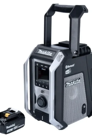 Authentique Makita DMR 115 F1B batterie radio de chantier 12 V - 18 V Bluetooth DAB + IP65 noir + 1x batterie 3,0 Ah - sans chargeur