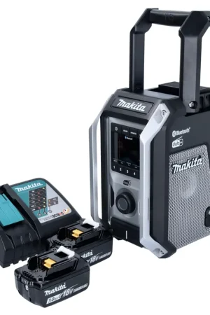 Top Vente Makita DMR 115 RFB batterie radio de chantier 12 V - 18 V Bluetooth DAB + IP65 noir + 2x batterie 3,0 Ah + chargeur