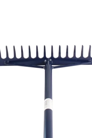 Solde Haushalt R107MS Râteau universel - manche en métal bleu - poignée ergonomique caoutchoutée antidérapante rouge (000051310974)