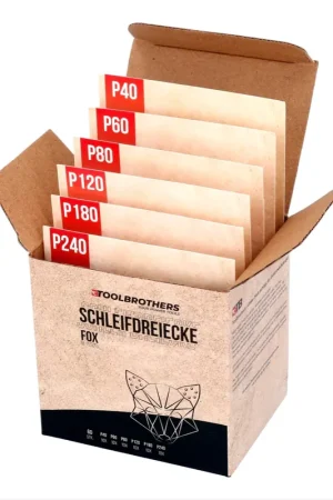 Achetez Aujourd'hui Toolbrothers FOX Set de ponçage Delta Triangles de ponçage 93 x 93 x 93 mm Velcro 6 trous 10x P40 / P60 / P80 / P120 / P180 / 240 pour bois dur, bois tendre, vernis, pierre, acier, aluminium, placage