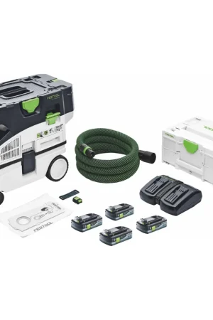 Nouvelle Collection Festool CTLC MINI I-Basic aspirateur sans fil 36 V ( 2x 18 V ) classe de poussière L + 4x batterie 4,0 Ah + chargeur + Systainer