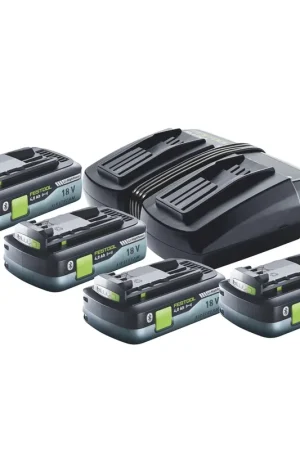 Festool Energie Set TCL 6 DUO Double chargeur rapide 10,8 V - 18 V ( 577017 ) + 4x BP 18 Li 4,0Ah HPC-ASI bloc batterie HighPower ( 4x 205034 ) Bon Marché