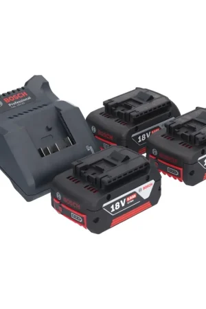 Bosch GAL 18V-20 Chargeur de batterie 10,8 - 18 V 2 A ( 2607226281 ) + 3x GBA 18 V 5,0 Ah batterie ( 3x 2607337069 ) Certifié