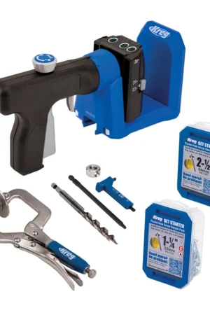 KREG Pocket Hole Jig 520 PRO Gabarit de perçage pour trous de poche (KPHJ520PRO) + Foret étagé + Embout + Vis +Serre-joint Offre Spéciale