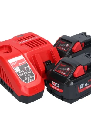 Milwaukee M18 HNRG-802 Batterie Starter Set High Output 18 V + 2x HB8 Batterie 8,0 Ah ( 2x 4932471070 ) + M12-18 FC Chargeur ( 4932451079 ) Achat Immédiat