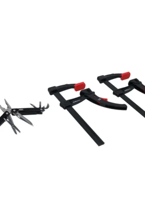 Bessey KLI-SET-A 2x KliKlamp Kli 20 Black Edition Set + Multitool 7+1 pince, couteau, ciseaux, tournevis, ouvre-boîte, flèches, poinçon avec hr Dernier Modèle