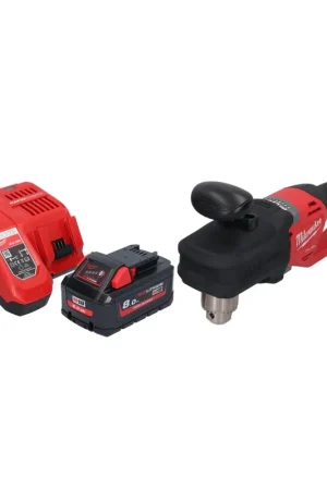 Dernière Chance Perceuse d'angle sans fil Milwaukee M18 CRAD2-801 18 V 30 Nm brushless + 1x batterie 8,0 Ah + chargeur