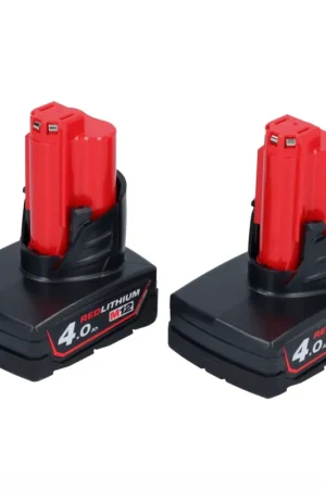 Milwaukee Set de 2 batteries à insertion M12 B4 4,0 Ah/4000 mAh 12V Li-Ion (2x 4932430065) Prix Cassé