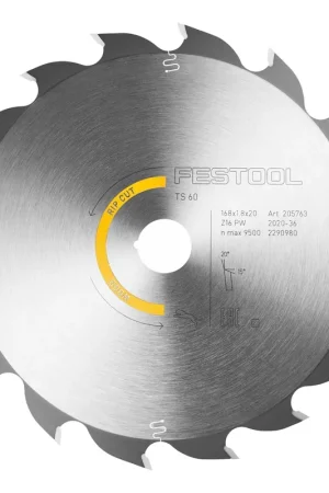 Festool lame circulaire Wood Rip Cut HW 168 x 1,8 x 20 PW16 ( 205763 ) pour TS 60 K, CSC-SYS 50 Bon Plan