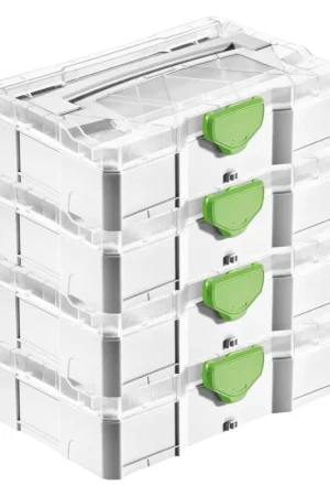 Certifié Festool T-LOC SYS MINI 1 TL TRA MINI Systainer Coffret pour petites pièces avec couvercle transparent, accouplable avec SYS-MINI 1 et 3 TL 4pcs. (4x 203813)