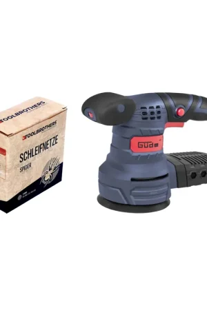 Güde EXS 125 E Ponceuse excentrique 380 watts 125 mm + 4x Sets de ponçage Toolbrothers TURTLE (58130) Offre Spéciale