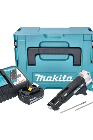 Petit Prix Makita DFR551RM1J Visseuse automatique sans fil 25-55mm Brushless 18V + 1x Batterie 4,0Ah + Chargeur + Coffret Makpac