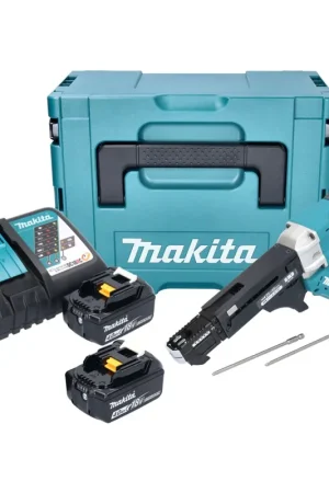 Super Prix Makita DFR551RMJ Visseuse automatique sans fil 25-55mm Brushless 18V + 2x Batteries 4,0Ah + Chargeur + Coffret Makpac