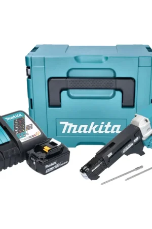Makita DFR551RT1J Visseuse automatique sans fil 25-55mm Brushless 18V + 1x Batterie 5,0Ah + Chargeur + Coffret Makpac Quantité Limitée