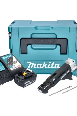 Petit Prix Makita DFR551RG1J Visseuse automatique sans fil 25 - 55mm 18V Brushless + 1x Batterie 6,0Ah + Chargeur + Coffret Makpac
