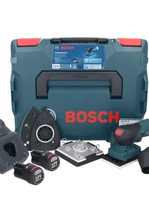 Bosch GSS 12V-13 Professional Ponceuse vibrante sans fil 12V + 2x Batteries 3,0Ah + Chargeur + L-BOXX Seulement Aujourd'hui