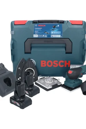 Bosch GSS 12V-13 Professional Ponceuse vibrante sans fil 12 V + 2x batterie 6,0 Ah + chargeur + L-BOXX Soldes
