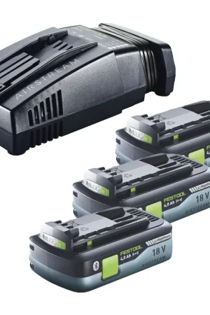 Prix Réduit Festool Energie Set 3x BP 18 Li 4,0 Ah HPC-ASI Pack de batteries 18V 4,0 Ah HighPower ( 3x 205034 ) + SCA 16 Chargeur rapide 10,8 V - 18 V ( 576953 )
