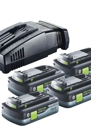 Festool Energie Set 4x BP 18 Li 4,0 Ah HPC-ASI Pack de batteries 18V 4,0 Ah HighPower ( 4x 205034 ) + SCA 16 Chargeur rapide 10,8 V - 18 V ( 576953 ) Quantité Limitée