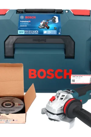 Bosch GWS 18V-10 SC Meuleuse angulaire sans fil 18 V 125 mm ( 06019G340B ) Brushless + L-Boxx + Toolbrothers MANTIS Set de disques à tronçonner - sans batterie, sans chargeur Bon Marché