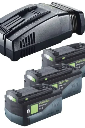 Festool Set Énergie : 3x Batteries BP 18 Li 5,0 ASI EU 5,0Ah 18V + Chargeur SCA 16 10,8V-18V (3x 577660) (576953) Meilleure Vente