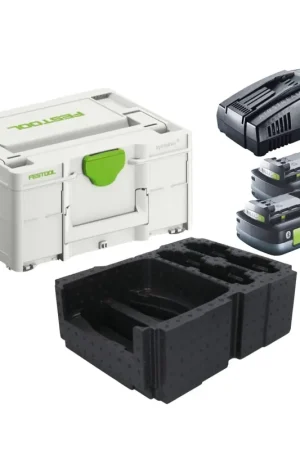 Festool Energie Set 2x BP 18 Li 4,0Ah HPC-ASI Pack de batteries 18V 4,0Ah HighPower ( 2x 205034 ) + SCA 16 Chargeur rapide 10,8 V - 18 V ( 576953 ) + Systainer Paiement Sécurisé