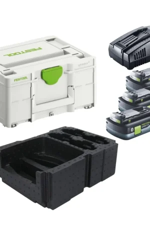 Nouvel Arrivage Festool Energie Set 3x BP 18 Li 4,0 Ah HPC-ASI Pack de batteries 18V 4,0 Ah HighPower ( 3x 205034 ) + SCA 16 Chargeur rapide 10,8 V - 18 V ( 576953 ) + Systainer