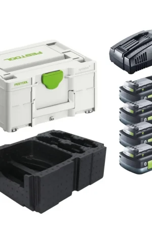 Petit Prix Festool Energie Set 4x BP 18 Li 4,0 Ah HPC-ASI Pack de batteries 18V 4,0 Ah HighPower ( 4x 205034 ) + SCA 16 Chargeur rapide 10,8 V - 18 V ( 576953 ) + Systainer