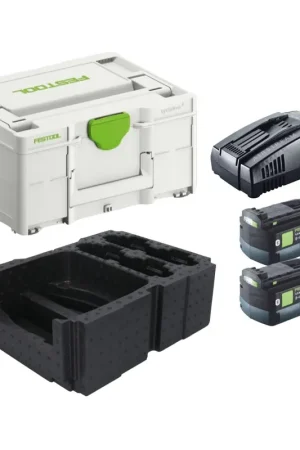 Usine Directe Festool Energie Set 2x BP 18 Li 5,0 ASI EU Batteries 5,0 Ah 18 V + SCA 16 Chargeur 10,8V - 18V + Coffret Systainer (2x 577660) (576953)