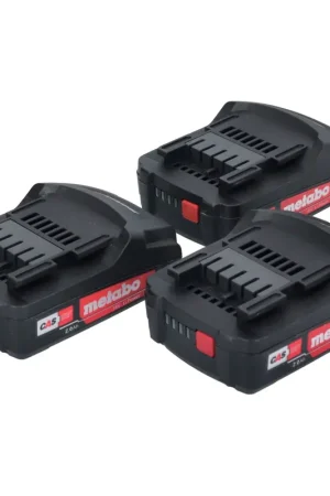 Dernière Chance Metabo Batterie Set 3x Li-Power Batteriepack 18 V 2,0 Ah CAS Li-Ion Batterie ( 3x 625596000 ) avec indicateur de charge