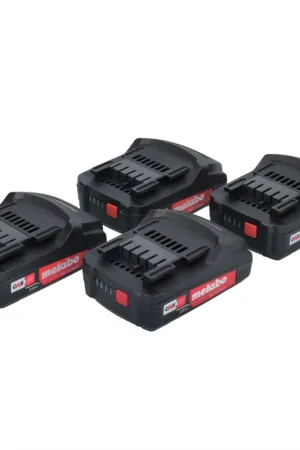 Marque Metabo Kit de batterie 4x bloc d'accumulateurs Li-Power 18 V 2,0 Ah CAS Li-Ion ( 4x 625596000 ) avec affichage de l'état de charge