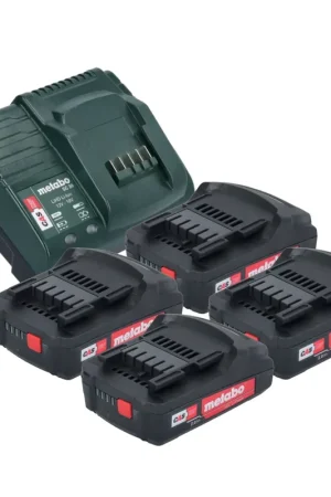 Certifié Metabo Basic Set 4x batterie Li-Power 18 V 2.0 Ah ( 4x 625596000 ) + chargeur SC 30 12 - 18 V ( 316067840 )