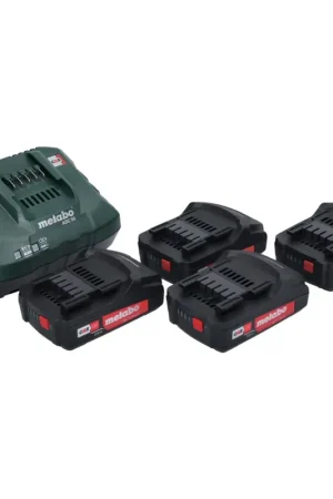 Metabo Basic Set 4x Batterie Li-Power 18 V 2,0 Ah CAS Li-Ion ( 4x 625596000 ) + chargeur ASC 55 AIR COOLED 12 - 36 V( 627044000 ) Expédié Aujourd'hui