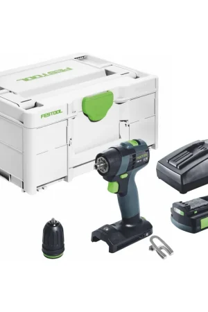 Satisfait Ou Remboursé Festool TXS 18-Basic Perceuse-visseuse sans fil 18 V 40 Nm Brushless + 1x batterie 3,0 Ah + chargeur + Systainer