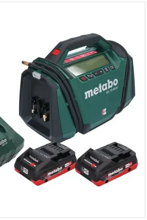 Promotion Saisonnière Metabo AK 18 Multi compresseur sans fil 18 V 11 bar + 2x batterie 4,0 Ah + chargeur
