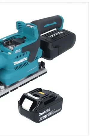 Réduction Makita DBO 381 T1U Ponceuse vibrante sans fil 18 V 93 x 185 mm Brushless + 1x batterie 5,0 Ah - sans chargeur