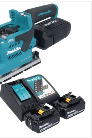 Quantité Limitée Makita DBO 381 RTU Ponceuse vibrante sans fil 18 V 93 x 185 mm Brushless + 2x batterie 5,0 Ah + chargeur