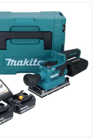 Pas Cher Makita DBO 381 RFJU ponceuse orbitale sans fil 18 V 93 x 185 mm sans balais + 2x batterie 3,0 Ah + chargeur + Makpac