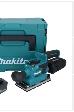 Retour Gratuit Makita DBO 381 T1JU Ponceuse vibrante sans fil 18 V 93 x 185 mm Brushless + 1x batterie 5,0 Ah + Makpac - sans chargeur