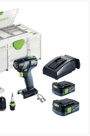 Festool TXS 12 2,5-Set Perceuse-visseuse sans fil 12 V 30 Nm Brushless ( 576874 ) + 2x batterie 2,5 Ah + chargeur + kit d'embouts + Systainer Commander Vite