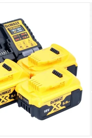 DeWalt DCB 1104 P3 Kit de démarrage sans fil 12 V / 18 V 3x batterie 5,0 Ah + chargeur DCB 1104 Nouveauté