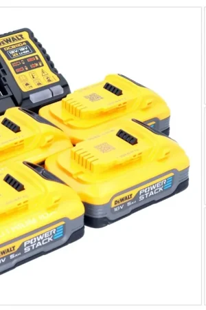 Affaire À Saisir DeWalt DCB 1104 H4 Kit de démarrage sans fil 12 V / 18 V 4x batterie Powerstack 5,0 Ah + chargeur DCB 1104