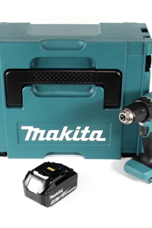 Makita DDF 485 M1J 18 V Li-Ion Perceuse visseuse sans fil Brushless 13 mm + Coffret MakPac + 1 x Batterie 4,0 Ah - sans Chargeur Prix Promo