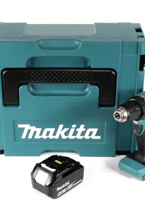 Makita DDF 485 T1J 18 V Li-Ion Perceuse visseuse sans fil Brushless 13 mm + Coffret MakPac + 1 x Batterie 5,0 Ah - sans Chargeur Remise