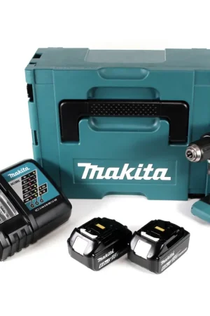 Makita DDF 485 RGJ 18 V Li-Ion Perceuse visseuse sans fil Brushless 13 mm + Coffret MakPac + 2 x Batteries 6,0 Ah + Chargeur Satisfait Ou Remboursé