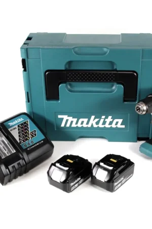 Vente Flash Makita DDF 485 RTJ Perceuse visseuse sans fil 50Nm, 18 V + 2x Batteries 5,0Ah, + Chargeur + Coffret Makpac