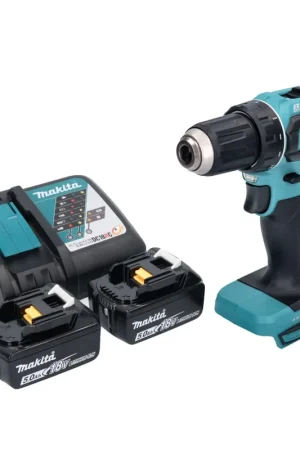 Haute Qualité Makita DDF 485 RT Perceuse-visseuse sans fil 18 V 50 Nm sans balai + 2x Batteries 5,0 Ah + Chargeur