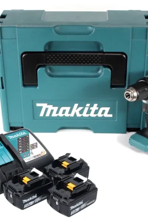 Makita DDF 485 RF3J Perceuse-visseuse sans fil 50Nm 18V Brushless + 3x Batteries 3,0Ah + Chargeur + Coffret Makpac Meilleur Prix
