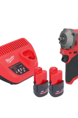 Dernier Modèle Milwaukee M12 FIW38-252 Clé à choc sans fil 12 V 339 Nm 3/8" Brushless + 2x batterie 2,5 Ah + chargeur